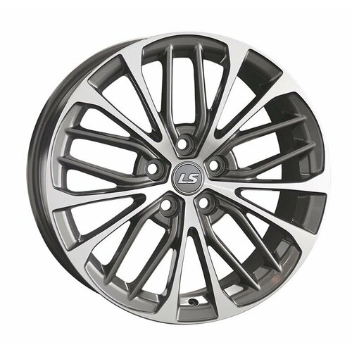 Колесный диск LS LS1306 18x8" PCD5x114,3 ET50 D60,1 темно-серый глянцевый с полированными лучами