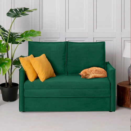 Изображение товара Диван - кровать Бонн с ортопедическим основанием, механизм выкатной, 133 х 78 х 85 см, зеленый