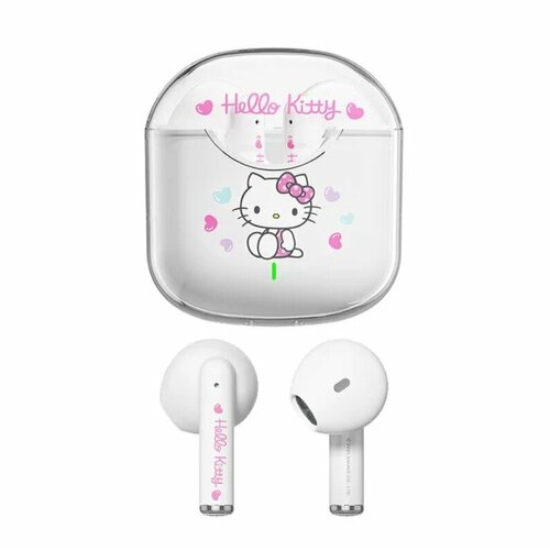 Беспроводные Bluetooth-наушники Vivacat Cinnamoroll Hello Kitty в прозрачном кейсе для девочек белые VC_TWS_cinnamoroll 379000₽