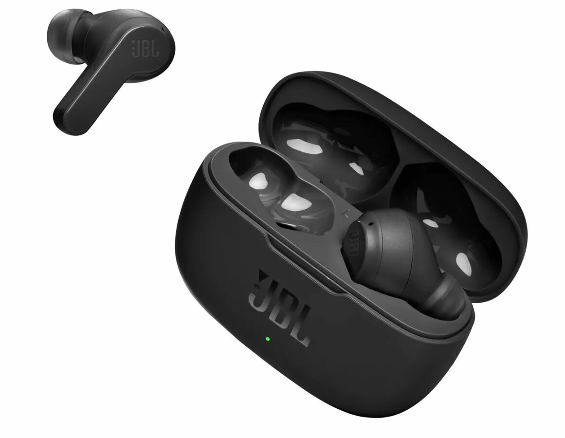 JBL Наушники беспроводные с микрофоном JBL Wave 200TWS, Bluetooth, 3.5 мм, черный