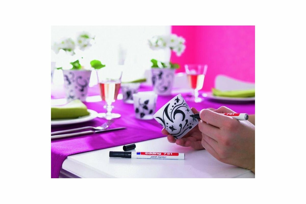 EDDING Маркер лаковый E-751/49 белый, 1-2 мм, мет. корп. 87780 — фото 1