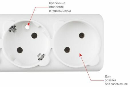 Сетевой фильтр Power Cube SPG6-16-3М 3,0 м 6 розеток (белый) 16А/3,5кВт (3*1,5) — фото 1