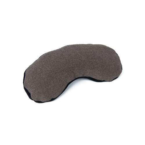 Накладка подушечка на глаза BIO-TEXTILES Релакс Йога анатомическая коричневая с семенами льна и цветами лаванды маска компресс согревающая охлаждающая