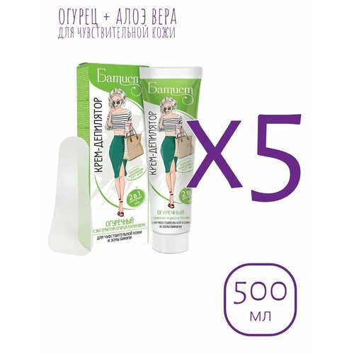 Батист Крем для депиляции огуречный 500 мл, срок годности до 01.11.2027