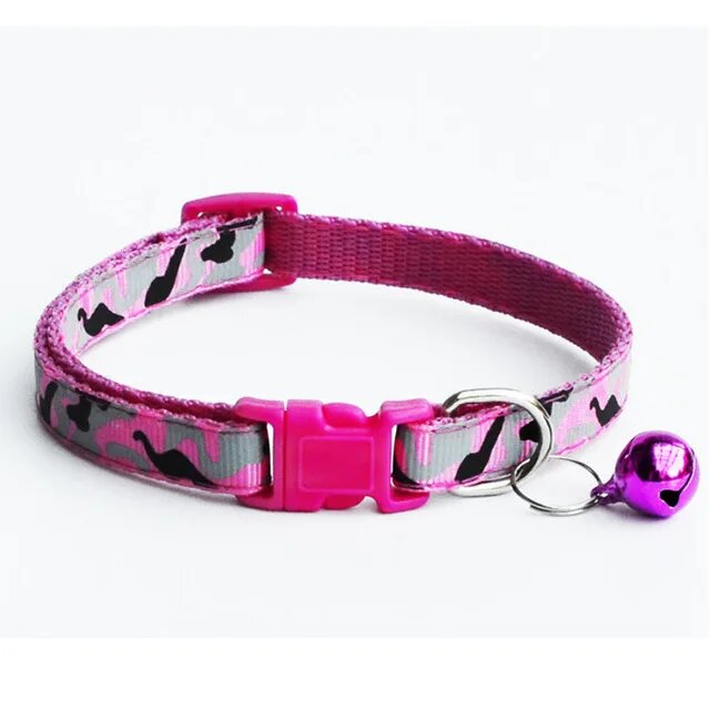 Розовый ошейник для кошек с колокольчиком, Rose Red