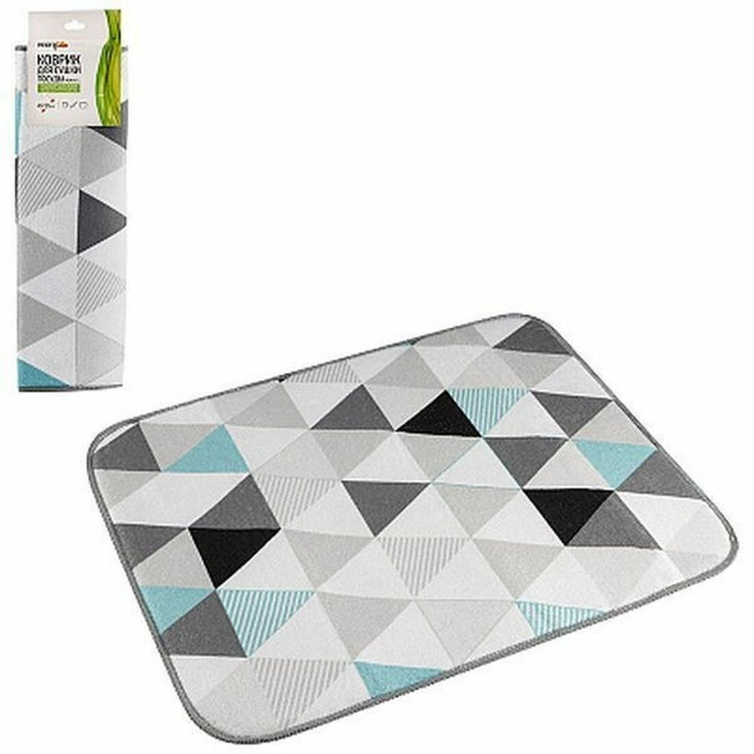 Коврик для сушки посуды 45*35см рыжий КОТ (микрофибра)