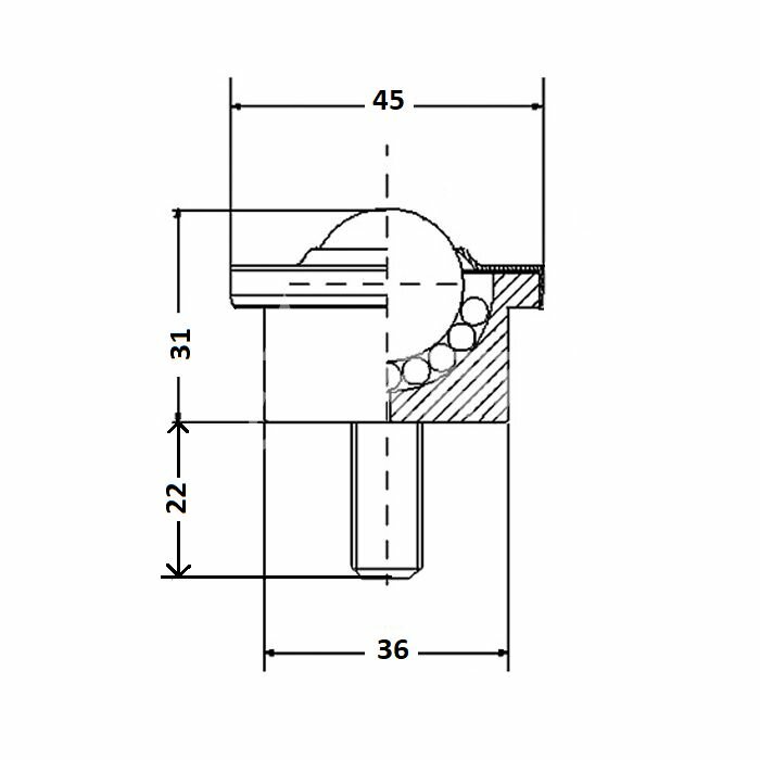 Шариковая опора SP22FL PL/CS ZHLRU — фото 1
