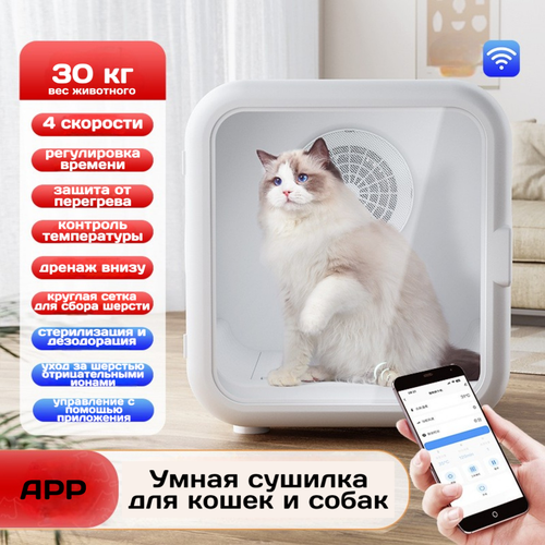 Автоматический бокс для сушки кошек и собак, сушилка для шерсти животных сушильная камера для груминга домашних питомцев