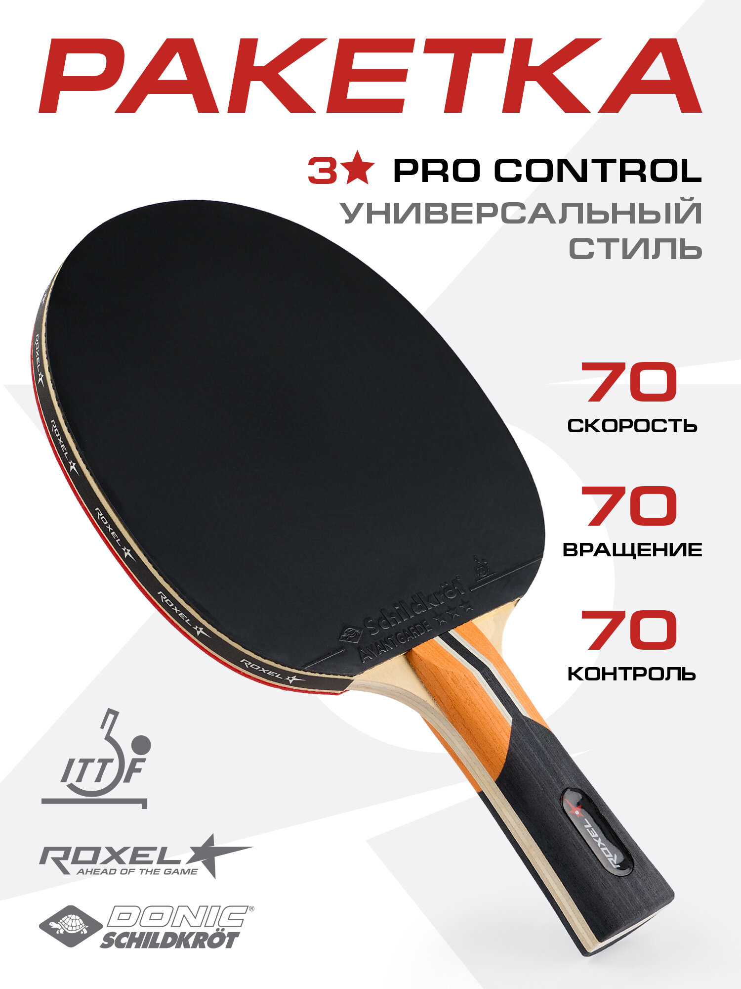 Ракетка для настольного тенниса Roxel Pro Control коническая