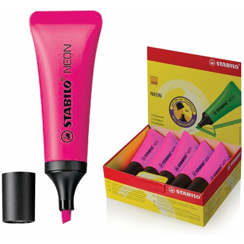 Текстовыделитель STABILO Neon, розовый, линия 2-5 мм, 72/56 текстмаркер stabilo neon 2 5 мм розовый
