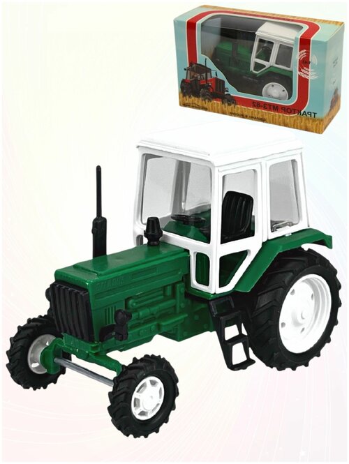 Коллекционная модель, Трактор, Машинка детская, игрушки для мальчиков, вращение колес, зеленый , размер - 10см