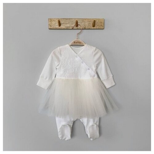 фото Комбинезон с юбочкой ( крем ) 86, кремовый littlestar