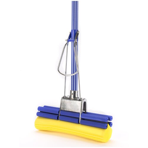 Швабра отжимная не телескопическая ручка 130 см с губкой
