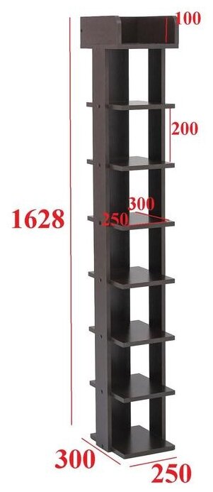 Стеллаж Норд №3, 250х300х1628, Венге - фотография № 3