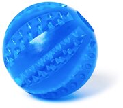 Игрушка мяч для собак резиновый неубиваемый, Чистые клыки, Играй Гуляй, диаметр - 7 см, синий