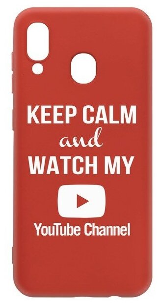 Чехол-накладка Krutoff Silicone Case YouTube для Samsung Galaxy A20/ A30 (A205/A305) красный