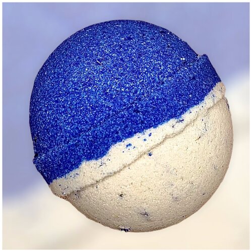 Art of Joy // Бомбочка-гейзер сине-белая, успокаивающая, с сухоцветами и шиммером (Лавандин), 175 гр.