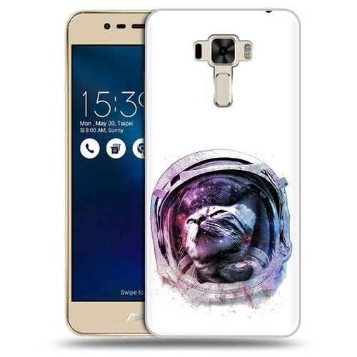 Чехол задняя-панель-накладка-бампер MyPads кот в шлеме для ASUS ZenFone 3 Laser ZC551KL 5.5 противоударный