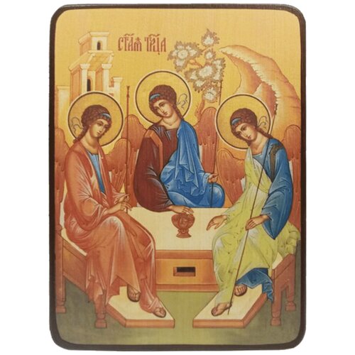 Икона Святая Троица Ветхозаветная, размер 19 х 26 см