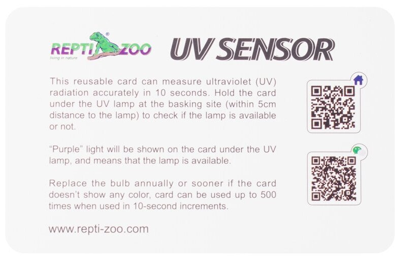 Repti-Zoo карточки-тестеры UVB01 для проверки наличия ультрафиолета, 2 шт - фотография № 3