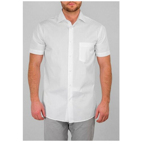 Рубашка GREG, размер 174-184/43, белый рубашка повседневный стиль свободный силуэт классический воротник короткий рукав карманы в клетку размер 54 бордовый