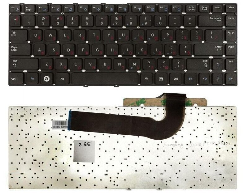 Клавиатура для ноутбука Samsung Q430 QX410 SF410 Series Плоский Enter Черная без рамки BA59-02792D CNBA5902792CBIH 910₽