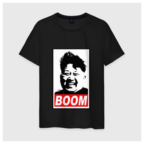 Мужская футболка хлопок BOOM КИМ ЧЕН ЫН Нет бренда черного цвета