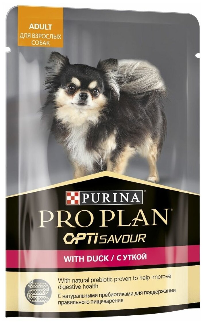 Влажный корм Purina Pro Plan для собак мелких и карликовых пород, c уткой в соусе, пауч, 100 г