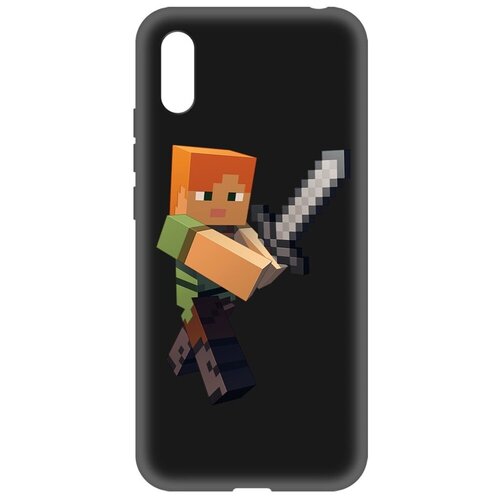 Чехол-накладка Krutoff Soft Case Minecraft-Алекс для Xiaomi Redmi 9A черный чехол накладка krutoff soft case старый замок для xiaomi redmi 9a черный