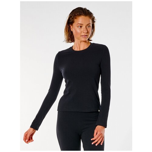 фото Лонгслив rip curl premium rib ls top, цвет 90 black, размер s