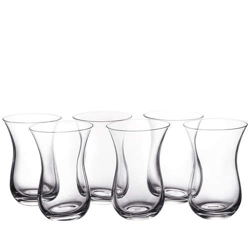 Набор турецких стеклянных стаканов армуды для чая, 6 предметов. 140 мл.