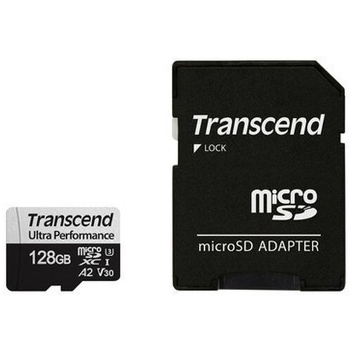 Карта памяти 128Gb MicroSD Transcend + SD адаптер (TS128GUSD340S) адаптер transcend для microsd sd ts adpmsd black