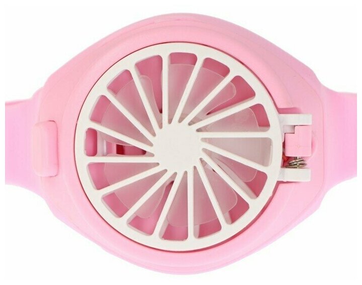 Мини вентилятор в форме наручных часов LOF-10, 3 скорости, поворотный, розовый - фотография № 19