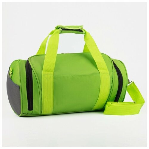 фото Сумка спортивная, отдел на молнии, наружный карман, длинный ремень, цвет зеленый noname
