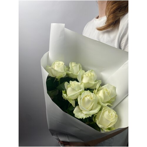 Роза Белая 40 см 7 шт