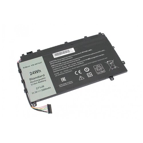 Аккумулятор для Dell Latitude 7350 (271J9) 11.1V 2200mAh аккумуляторная батарея для ноутбука dell latitude 7350 271j9 11 1v 2200mah