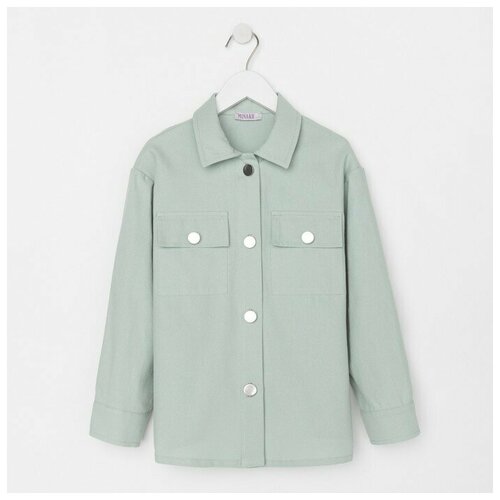 фото Рубашка для девочки minaku: casual collection kids цвет мятный, рост 122 7763218