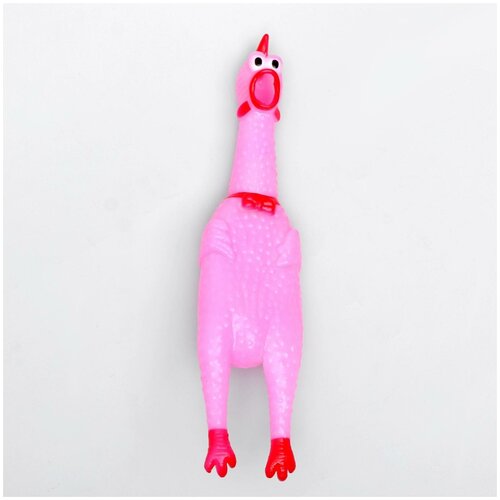 Игрушка для собак Пижон пищащая, Задумчивая курица, 28 см, розовая