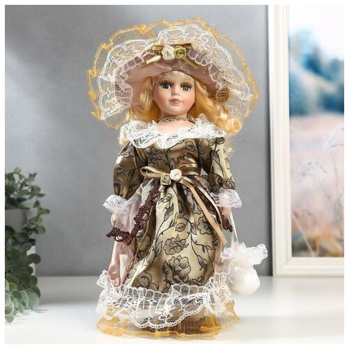 фото Кукла коллекционная керамика "маленькая мисс в карамельном платье" 30 см 5483235 . yandex market