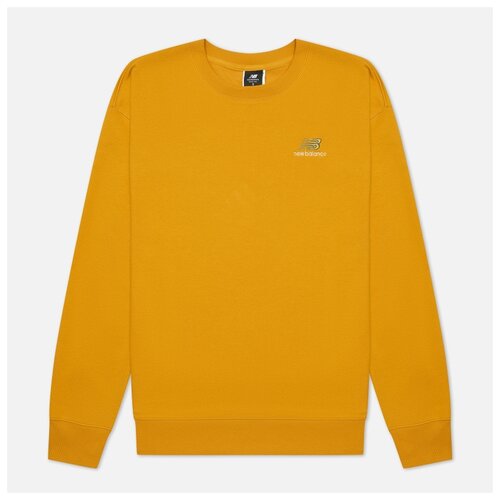 фото Мужская толстовка new balance classic logo crew жёлтый , размер xl