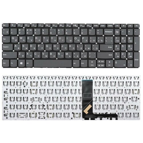 Клавиатура для ноутбука Lenovo V330-15ISK серая без рамки клавиатура для ноутбука lenovo s340 15api с подсветкой p n sn20m62866