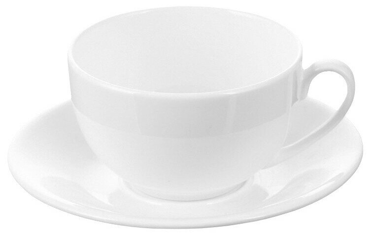 Кофейная пара Wilmax белая, фарфор, чашка 180 мл, WL-993001
