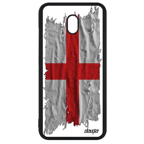 фото Красивый чехол для // xiaomi redmi 8a // "флаг англии на ткани" государственный страна, utaupia, белый