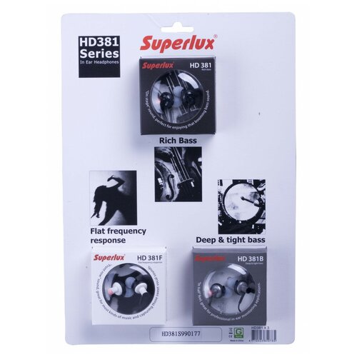 Набор из миниатюрных наушников-вкладышей Superlux HD381 set 649000₽