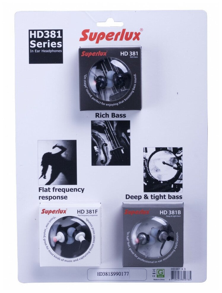 Набор из миниатюрных наушников-вкладышей Superlux HD381 set