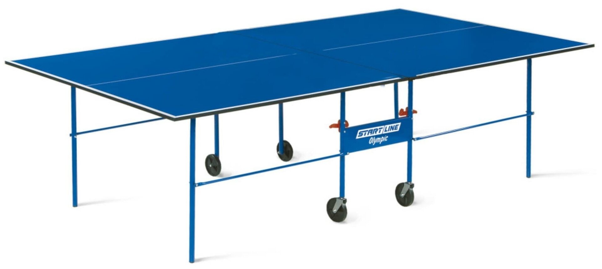 Теннисный стол Start line Olympic BLUE с комплектом аксессуаров, с сеткой, с влагостойким чехлом