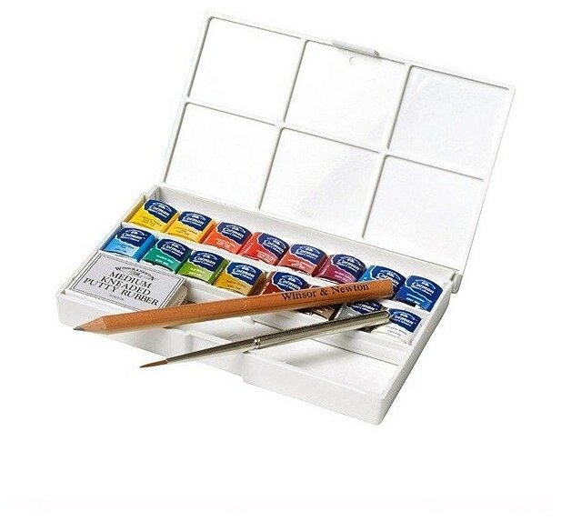 Акварель Winsor&Newton Набор акварели Winsor&Newton COTMAN, Deluxe Sketchers' Pocket Box, 16 цветов