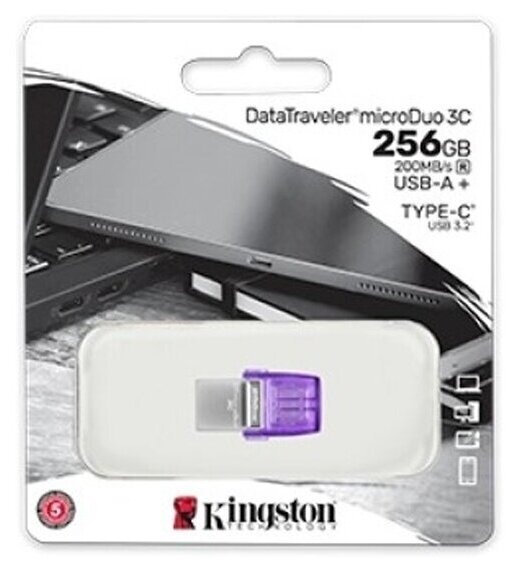 USB флешка Kingston 256Gb DTDUO3CG3/256GB USB Type-C 3.2 Gen 1/USB 3.2 Gen 1