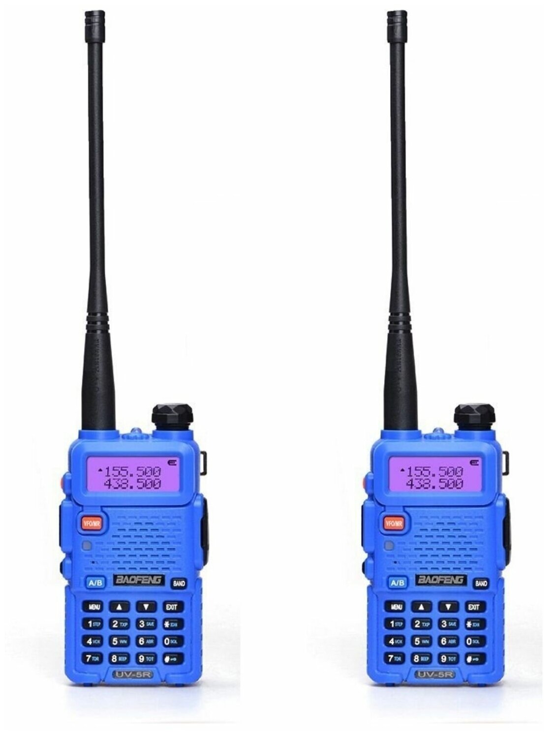 Комплект раций (радиостанций) Baofeng UV-5R синие (2шт)