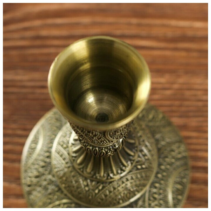 Подсвечник металл на 1 свечу "Раджа" бронза 10х8х8 см - фотография № 4